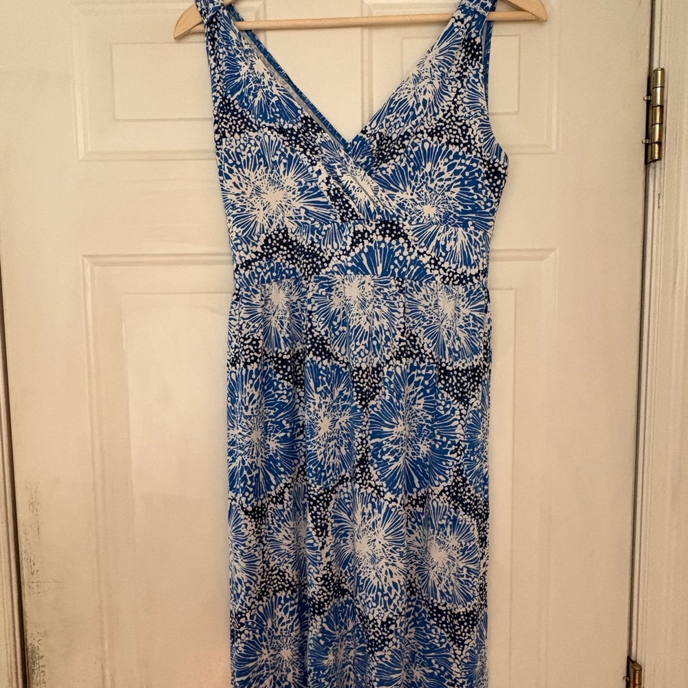 Merona Blue and White Sleeveless Dress